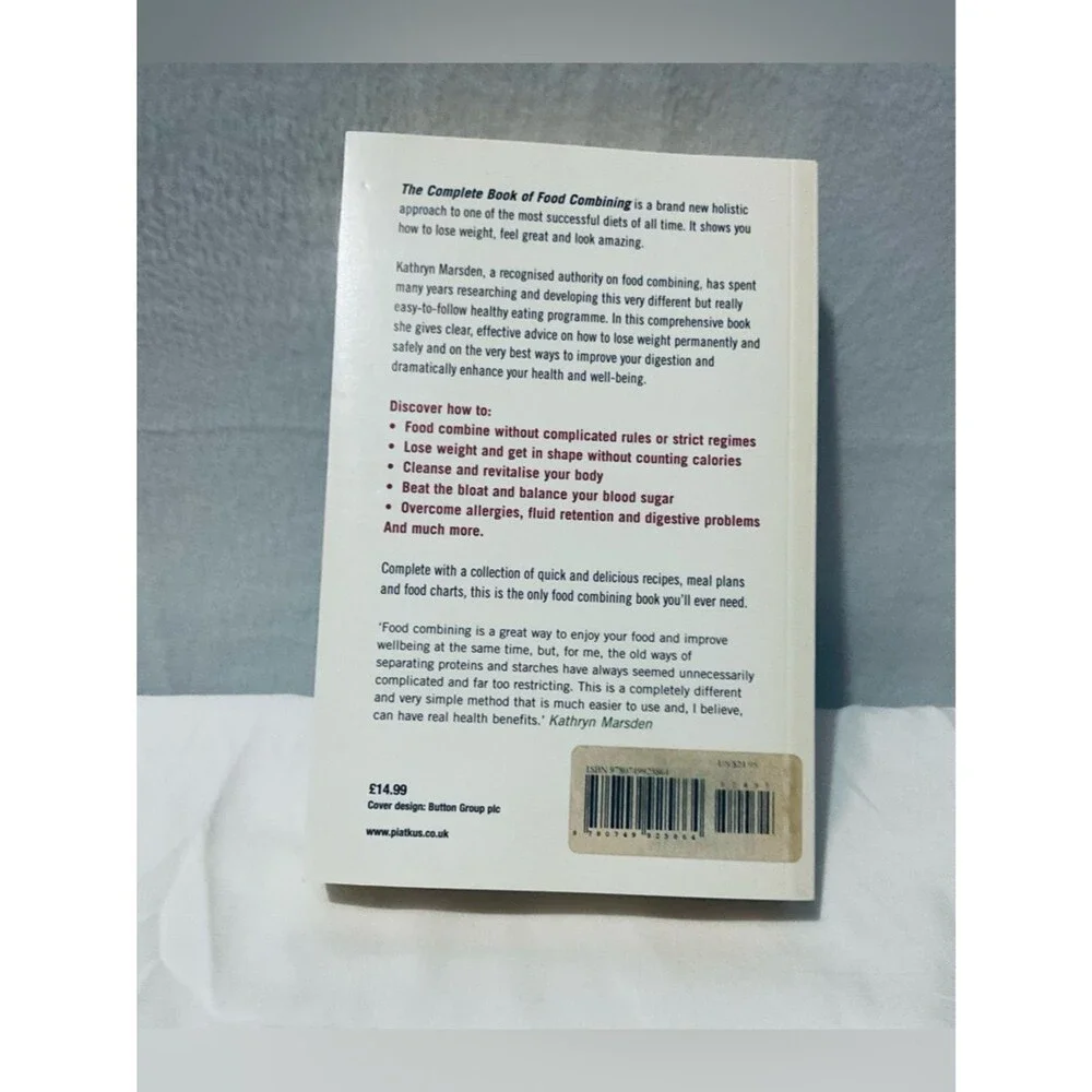 White & Maroon 'Food Combining' Cookbook